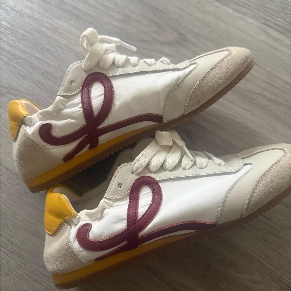 Loewe Kids Sneakers in White, Yellow, and Red